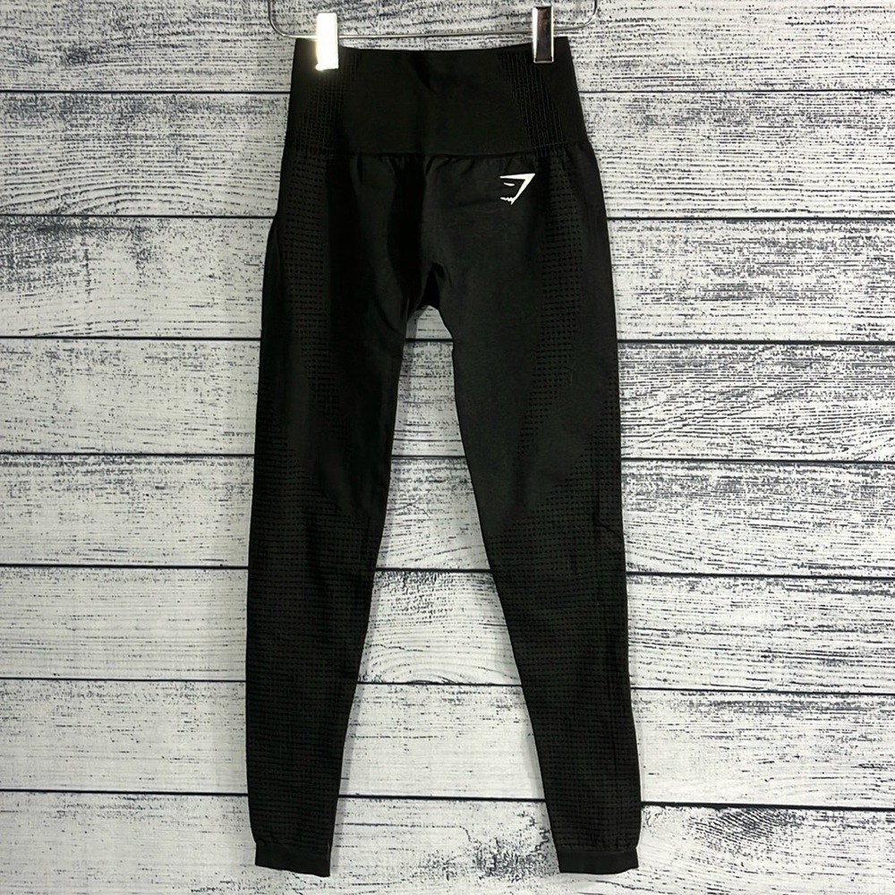 GYMSHARK-Vital Seamless 2.0 Black Leggings